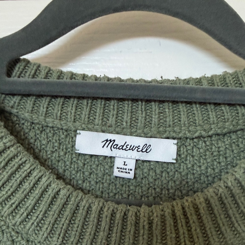 Madewell Olive Textured Crewneck Sweater - Picture 3 of 5
